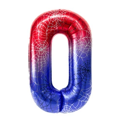 Foil Balloon Number "0" Spider Red/Blue (100cm.)