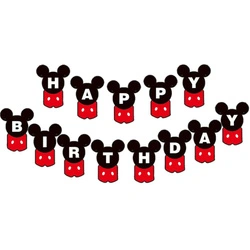 Happy Birthday paper garland - Mickey Mouse motif