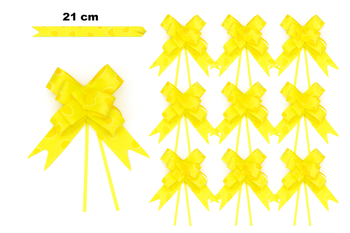 Ozdobná žlutá mašle - 21 cm