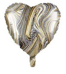 Fóliový balónek Srdce Marble Black 18" (45cm).)