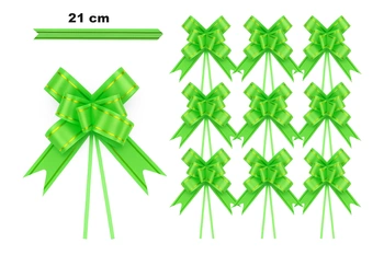 Decorative lime green bow with gold edge - 21 cm (set of 10 pcs).)