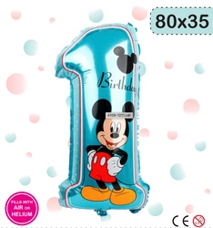 Balon Foliowy Cyfra 1 Mickey (80cm)