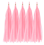 Ocas pro balónky Pink Bright, střapec (5ks)