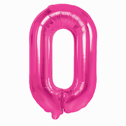 Fóliový balónek s číslem "0" růžový (100 cm).)