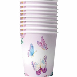 Paper cups with butterfly motif - 10 pcs.