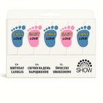 Świeczki "BABY LOVE" w kształcie stópek – 5 szt.