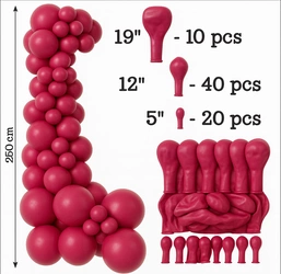 Set of Viva Magenta Color Decorative Balloons 70 pieces