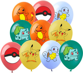 Gumové balónky s potiskem Pokémonů (10 ks).)