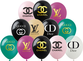 Гумові кульки з принтом BRANDS, Fashion (12 шт).)