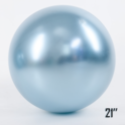Obří balón 21" CHROME, modrý (1 ks).)