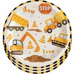 Paper plates construction vehicles party decoration 10 pcs.