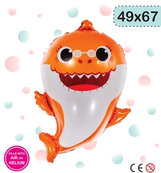 Baby Shark Orange Foil Balloon (49cm*67cm)
