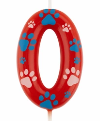 Christmas candle red with paws (Psi Patrol) - number""