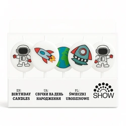 Birthday candles with space theme (5 pcs.)