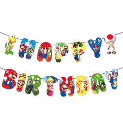 Girlanda papierowa Happy Birthday  Mario (1 szt)