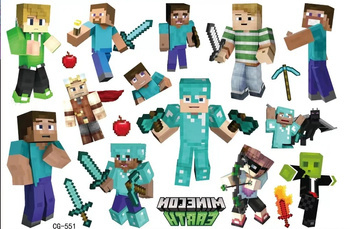 Dětské herní tetování, Minecraft, Pixels (1 ks)