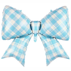 Foil Balloon Cocard 98x74 cm - Blue Checkered