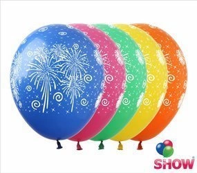 Printed rubber balloons Fireworks (10 pcs.)