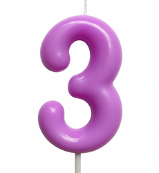 Svíčka-obrázek "3" bílá