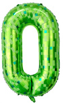 Balon foliowy cyfra 0 – Pikselowy zielony 100 cm