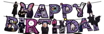 Girlanda papierowa Happy Birthday Wednesday (1 szt)