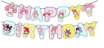 Papírová girlanda Happy Birthday Kuromi (1 ks)