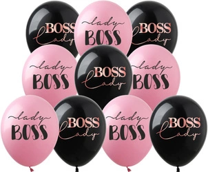 Balony gumowe z nadrukiem LADY BOSS  (10 szt.)