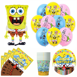 Zestaw Urodzinowy „SpongeBob” – Balony, Talerzyki, Kubeczki, Serwetki (51 elementów)