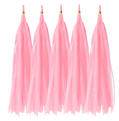 Ocas pro balónky Pink Bright, střapec (5ks)