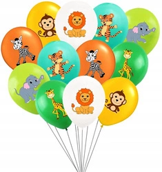 Printed rubber balloons Animals (12 pcs.)
