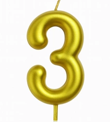 Candle-Figure "3" White