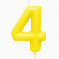 Svíčka číslo "4" - žlutá