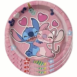 Talerzyki Papierowe „Stitch i Angel” – 10 sztuk