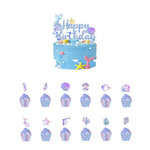 Topery do tortu i babeczek z motywem morskim