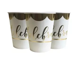 Papírové kelímky Celebrate (10 kusů).)