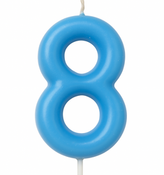 Svíčka číslo "8" - modrá