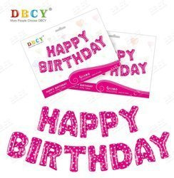 Набір повітряних кульок HAPPY BIRTHDAY рожевий (40 см).)