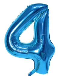 Foil Balloon Number "4" Blue (100cm.)