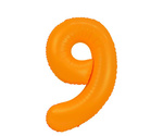 Fóliový balónek číslo "9" oranžový neonový (100 cm).)