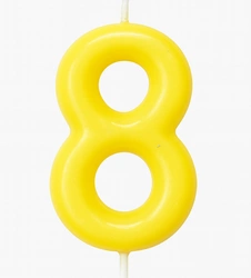 Świeczka Cyferka "8" – Żółta