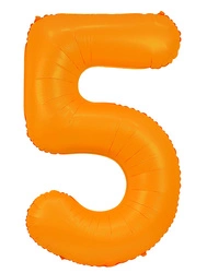 Foil Balloon Number "5" Orange Neon (100cm.)