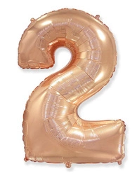 Balon Foliowy Cyferka "2" Flexmetal, Różowe Złoto (100cm.)