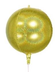 Balon foliowy 4D Złoto Brokatowe 18" (45cm.)