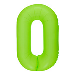 Balon Foliowy Cyferka "0" Zielony Neon (100cm.)