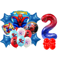 Zestaw Balonów „Spiderman” – Balony Foliowe i Gumowe z Nadrukiem (34 elementy)