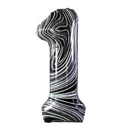 Foil Balloon Number "1" Marbled (100cm.)