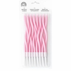 Birthday candles pink - decorative set of 12 pcs.