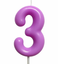 Candle-Figure "3" White