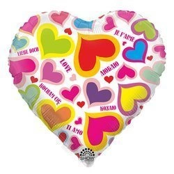 Foil Hearts Balloon 18" (45cm.)
