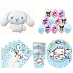Zestaw Urodzinowy „Cinnamoroll & Kuromi” – Balony, Talerzyki, Kubeczki, Serwetki (53 elementy)